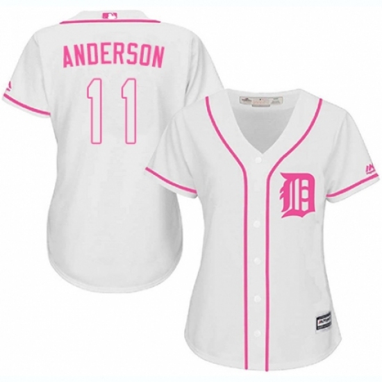 Women's Majestic Detroit Tigers #11 Sparky Anderson Authentic White Fashion Cool Base MLB Jersey - Ujersey