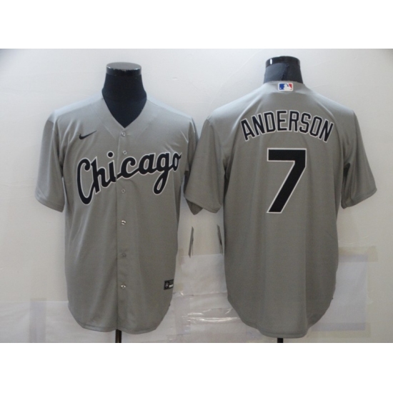 Men's Majestic Chicago White Sox #7 Tim Anderson Grey MLB Jersey - Ujersey
