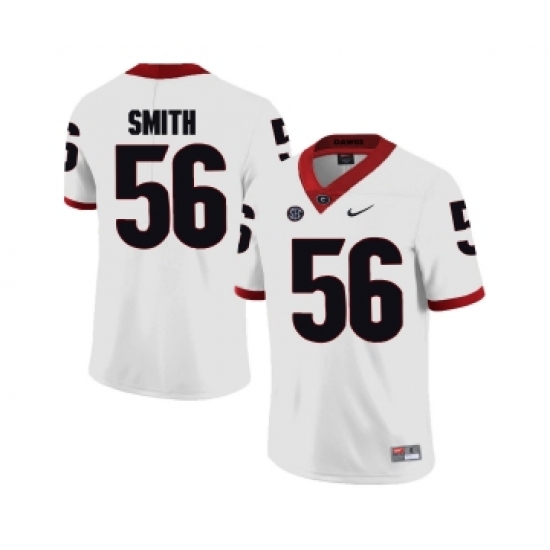 Georgia Bulldogs 56 Garrison Smith White College Football Jersey