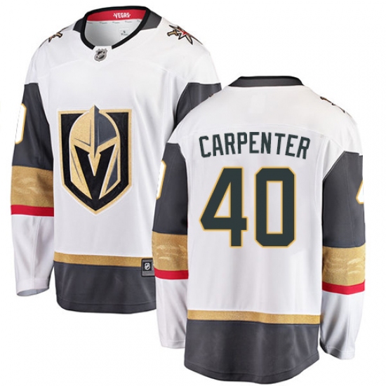 Youth Vegas Golden Knights #40 Ryan Carpenter Authentic White Away Fanatics Branded Breakaway NHL Jersey - Ujersey