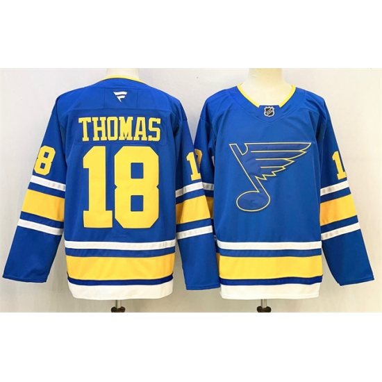 Men's St. Louis Blues #18 Robert Thomas Blue 2025 Stitched Hockey Jersey