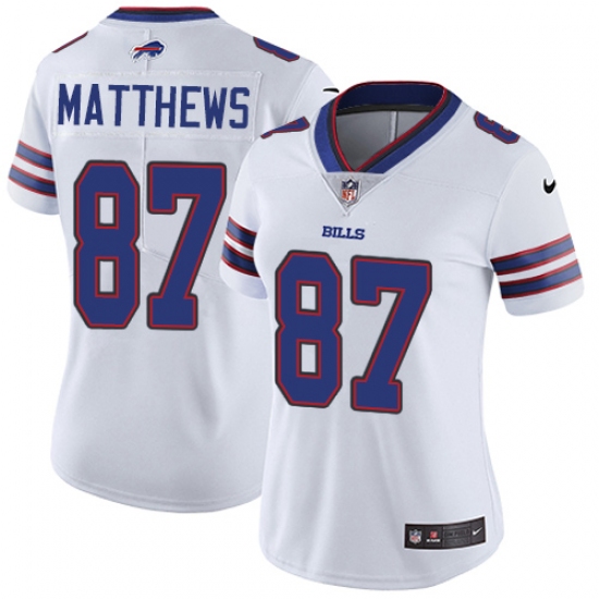Women's Nike Buffalo Bills #87 Jordan Matthews White Vapor Untouchable Limited Player NFL Jersey - Ujersey