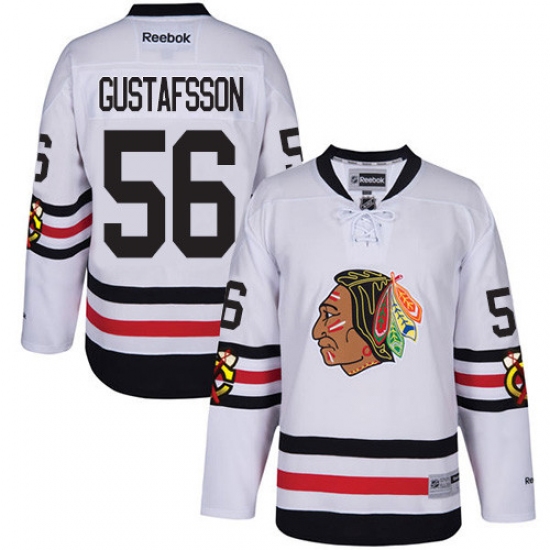 Men's Reebok Chicago Blackhawks #56 Erik Gustafsson Authentic White 2017 Winter Classic NHL Jersey - Ujersey