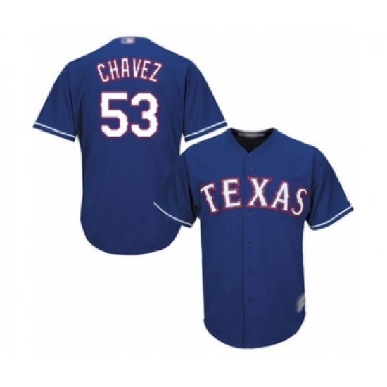 Youth Texas Rangers #53 Jesse Chavez Authentic Royal Blue Alternate 2 Cool Base Baseball Player Jersey - Ujersey