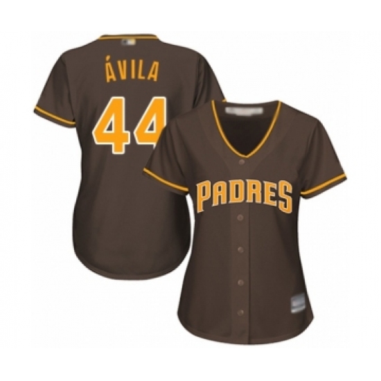 Women's San Diego Padres #44 Pedro Avila Authentic Brown Alternate Cool Base Baseball Player Jersey - Ujersey