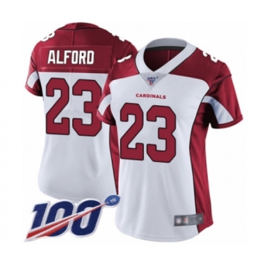 Women's Arizona Cardinals #23 Robert Alford White Vapor Untouchable Limited Player 100th Season Football Jersey - Ujersey
