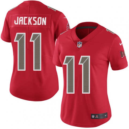 Women's Nike Tampa Bay Buccaneers #11 DeSean Jackson Limited Red Rush Vapor Untouchable NFL Jersey - Ujersey