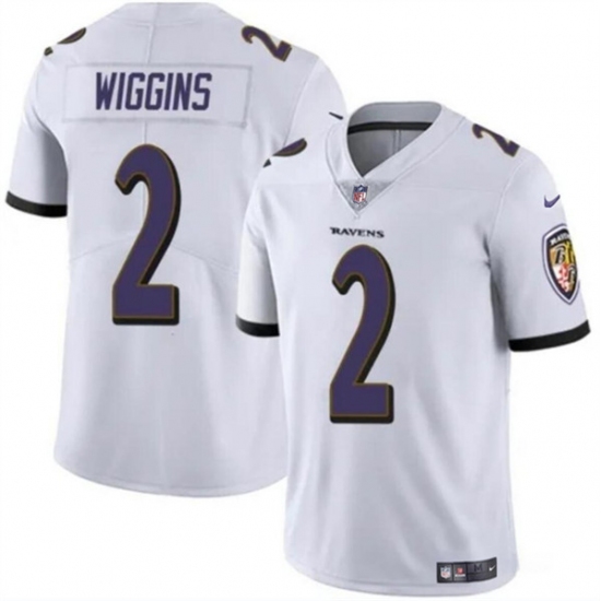 Men's Baltimore Ravens #2 Nate Wiggins White 2024 Draft Vapor Limited Football Jersey - Ujersey