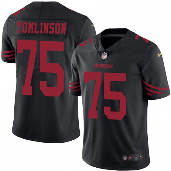 Youth Nike San Francisco 49ers #75 Laken Tomlinson Limited Black Rush Vapor Untouchable NFL Jersey - Ujersey