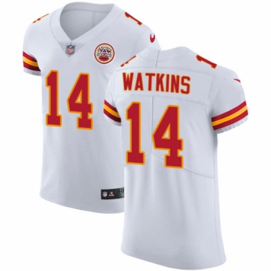 Men's Nike Kansas City Chiefs #14 Sammy Watkins White Vapor Untouchable Elite Player NFL Jersey - Ujersey