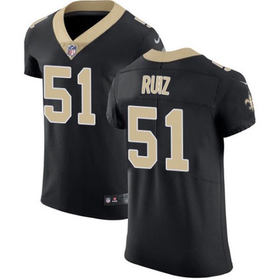 Men's New Orleans Saints #51 Cesar Ruiz Black Team Color Stitched NFL Vapor Untouchable Elite Jersey - Ujersey