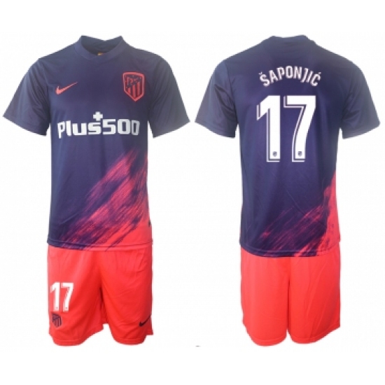 Men 2021-2022 Club Atletico Madrid away purple 17 Soccer Jersey