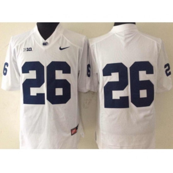 Penn State Nittany Lions 26 Saquon Barkley White College Football Jersey - Ujersey
