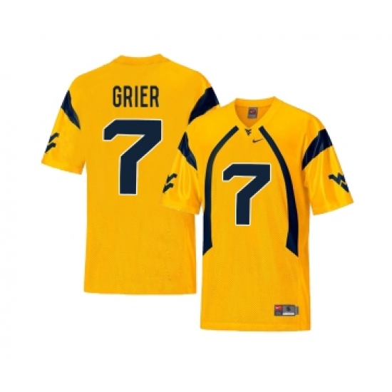 West Virginia Mountaineers 7 Will Grier Gold College Football Jersey - Ujersey