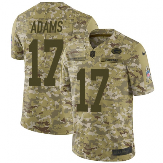 Youth Nike Green Bay Packers #17 Davante Adams Limited Camo 2018 Salute to Service NFL Jersey - Ujersey