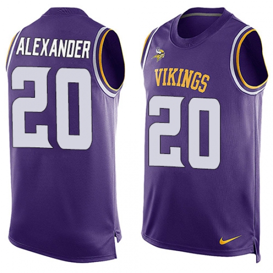 Men's Nike Minnesota Vikings #20 Mackensie Alexander Limited Purple Player Name & Number Tank Top NFL Jersey