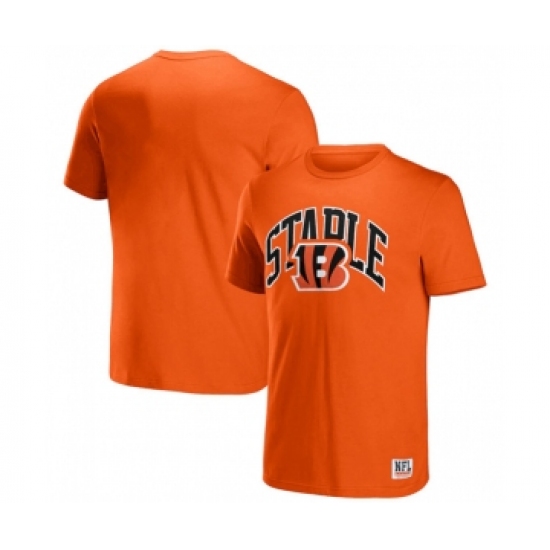 Men's Cincinnati Bengals x Staple Orange Logo Lockup T-Shirt - Ujersey