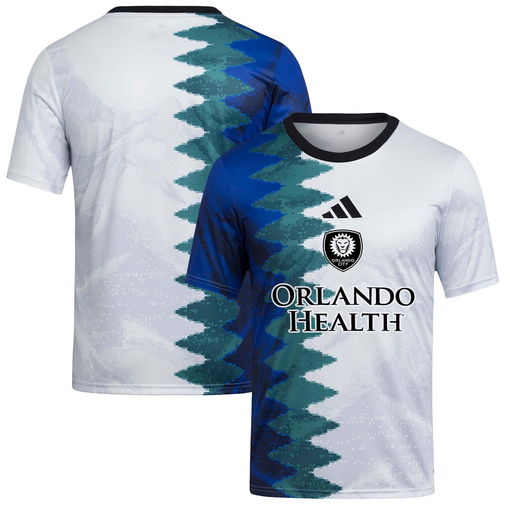Youth Orlando City SC adidas White 2025 Gaming AEROREADY Pre-Match Top - Ujersey