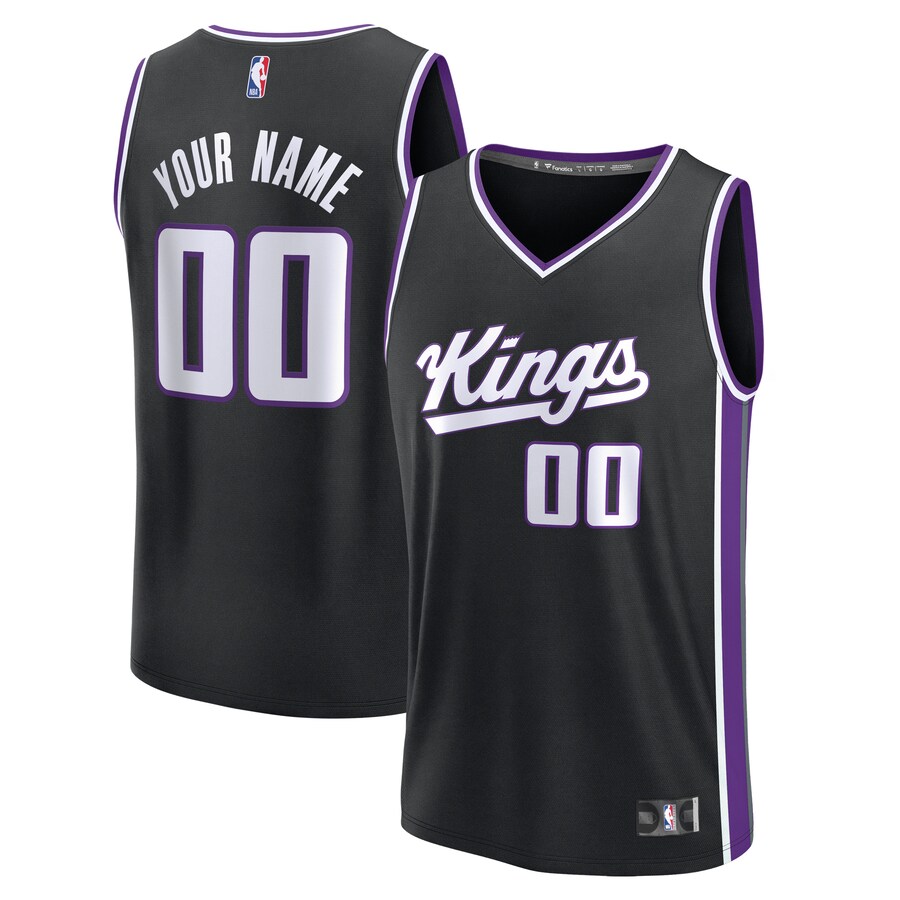 Youth Sacramento Kings Fanatics Black Fast Break Custom Replica Jersey - Icon Edition - Ujersey