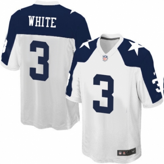 Men's Nike Dallas Cowboys #3 Mike White Game White Throwback Alternate NFL Jersey - Ujersey