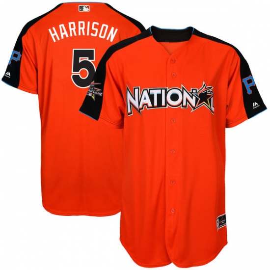 Men's Majestic Pittsburgh Pirates #5 Josh Harrison Replica Orange National League 2017 MLB All-Star MLB Jersey - Ujersey