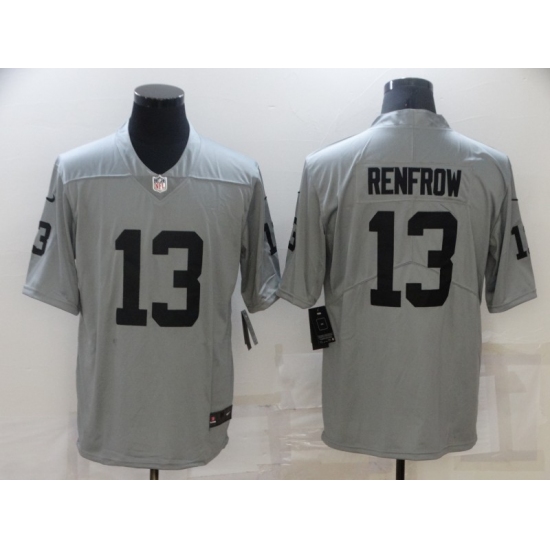 Men's Las Vegas Raiders #13 Hunter Renfrow Gray Nike Silver Inverted Legend Jersey - Ujersey
