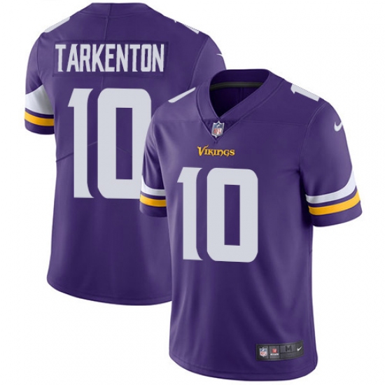 Youth Nike Minnesota Vikings #10 Fran Tarkenton Purple Team Color Vapor Untouchable Limited Player NFL Jersey - Ujersey