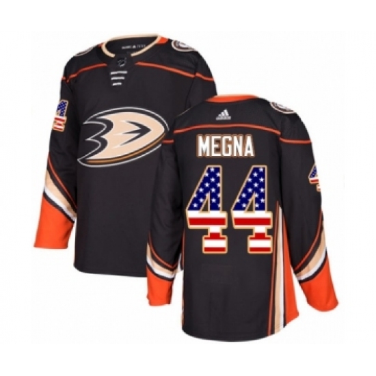 Youth Adidas Anaheim Ducks #44 Jaycob Megna Authentic Black USA Flag Fashion NHL Jersey