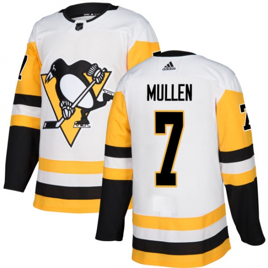 Women's Adidas Pittsburgh Penguins #7 Joe Mullen Authentic White Away NHL Jersey - Ujersey