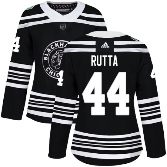 Women's Adidas Chicago Blackhawks #44 Jan Rutta Authentic Black 2019 Winter Classic NHL Jersey - Ujersey