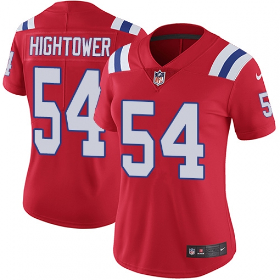 Women's Nike New England Patriots #54 Dont'a Hightower Red Alternate Vapor Untouchable Limited Player NFL Jersey - Ujersey