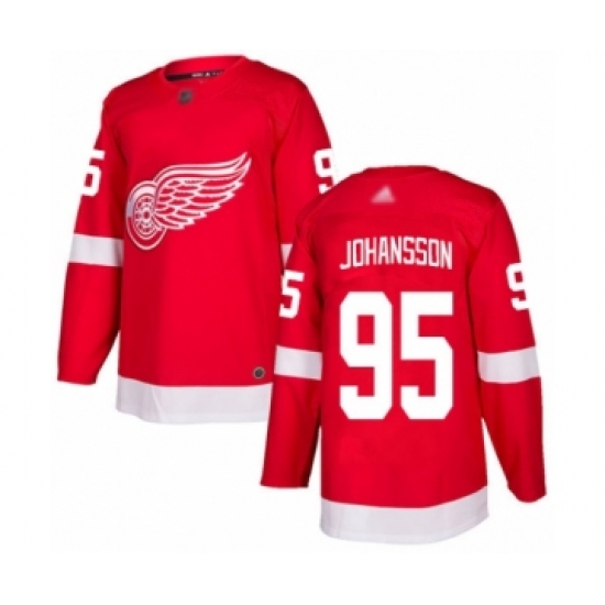 Youth Detroit Red Wings #95 Albert Johansson Authentic Red Home Hockey Jersey - Ujersey