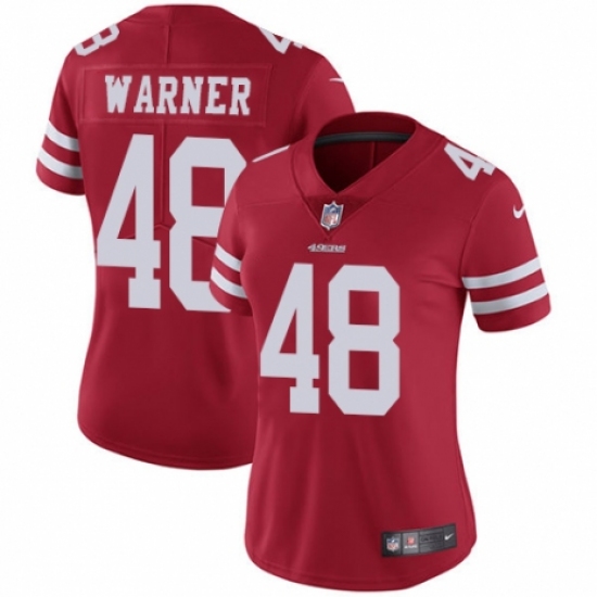 Women's Nike San Francisco 49ers #48 Fred Warner Red Team Color Vapor Untouchable Elite Player NFL Jersey - Ujersey