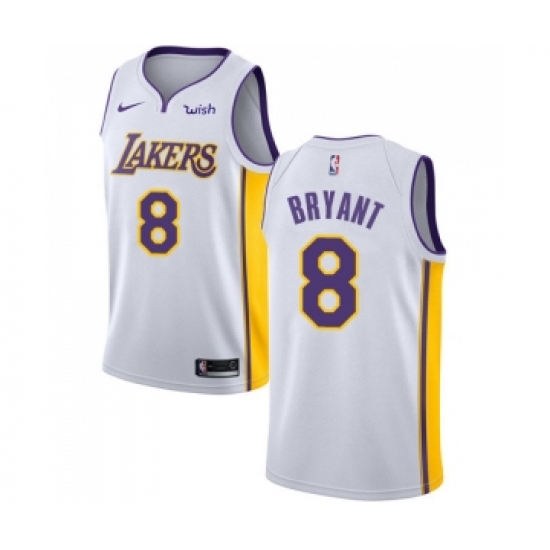 Youth Los Angeles Lakers #8 Kobe Bryant Swingman White Basketball Jersey - Association Edition - Ujersey