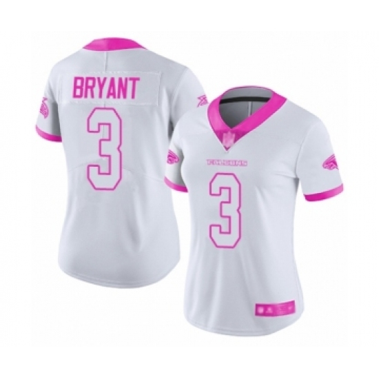 Women's Atlanta Falcons #3 Matt Bryant Limited White Pink Rush Fashion Football Jersey - Ujersey