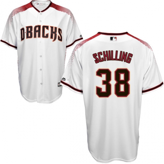 Men's Majestic Arizona Diamondbacks #38 Curt Schilling Authentic White Home Cool Base MLB Jersey - Ujersey