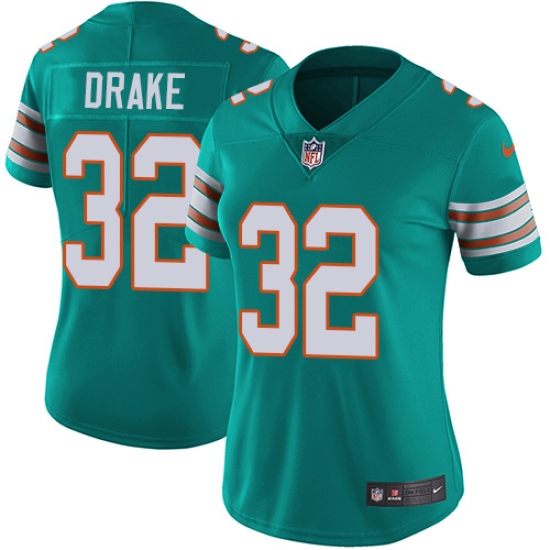 Women's Nike Miami Dolphins #32 Kenyan Drake Aqua Green Alternate Vapor Untouchable Limited Player NFL Jersey - Ujersey