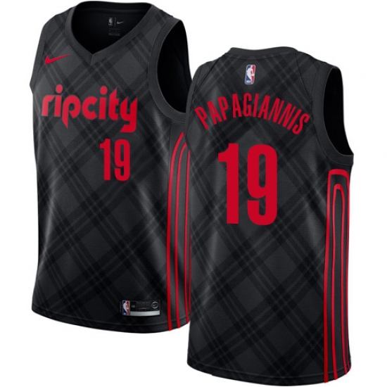 Women's Nike Portland Trail Blazers #19 Georgios Papagiannis Swingman Black NBA Jersey - City Edition - Ujersey