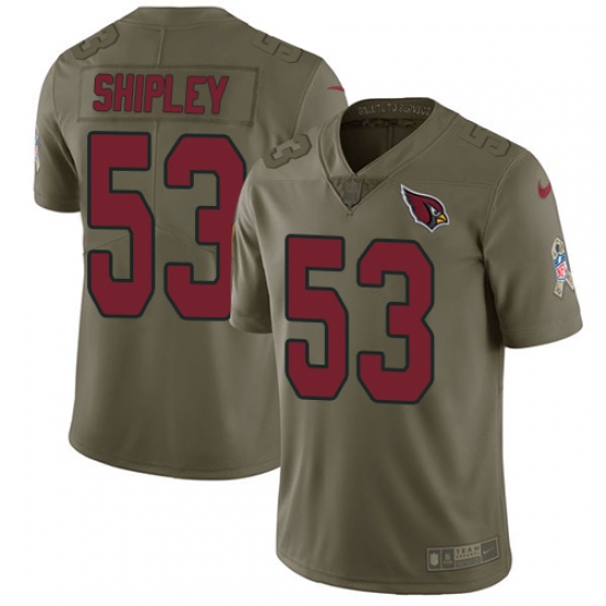 Men's Nike Arizona Cardinals #53 A.Q. Shipley Limited Olive 2017 Salute to Service NFL Jersey - Ujersey