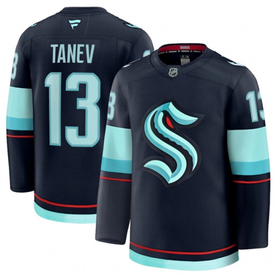 Men's Seattle Kraken #13 Brandon Tanev Navy 2024-25 Home Stitched Hockey Jersey - Ujersey