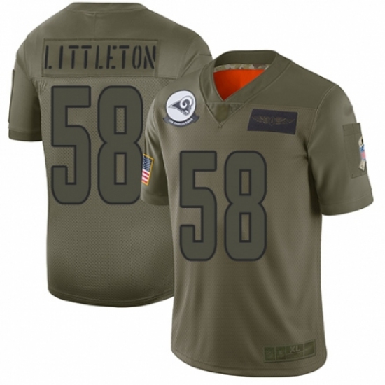 Men's Los Angeles Rams #58 Cory Littleton Limited Camo 2019 Salute to Service Football Jersey - Ujersey