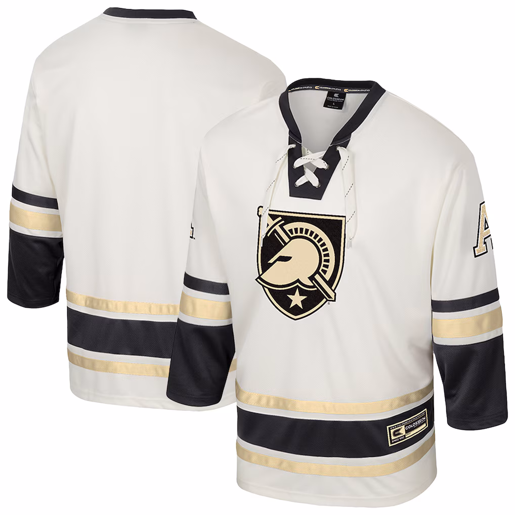Men's Colosseum Cream Army Black Knights Puck Proud Fashion Hockey Jersey