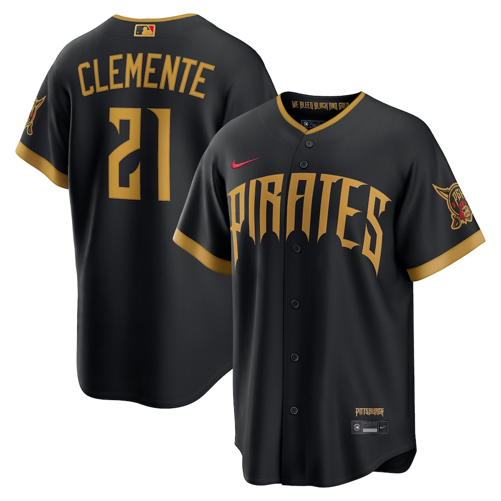 Men's Pittsburgh Pirates Roberto Clemente Nike Black 2026 City Connect Stadium Jersey - U-jersey