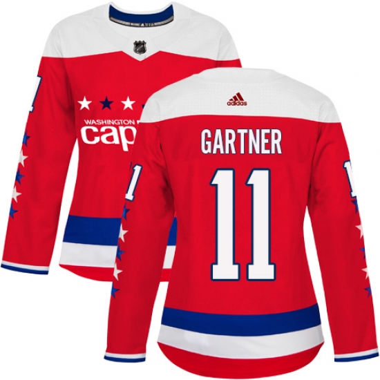 Women's Adidas Washington Capitals #11 Mike Gartner Authentic Red Alternate NHL Jersey - Ujersey