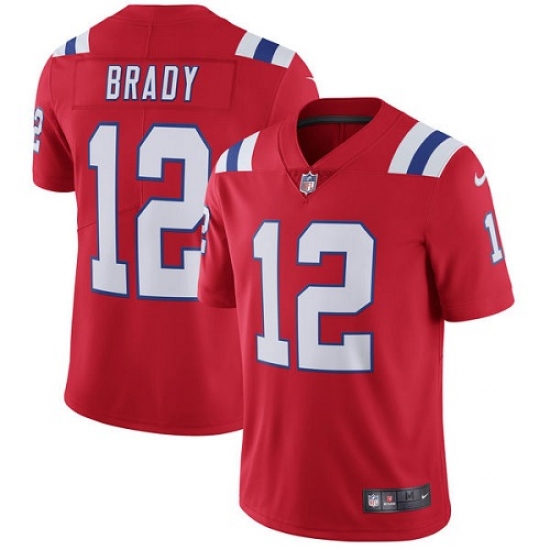 Youth Nike New England Patriots #12 Tom Brady Red Alternate Vapor Untouchable Limited Player NFL Jersey - Ujersey