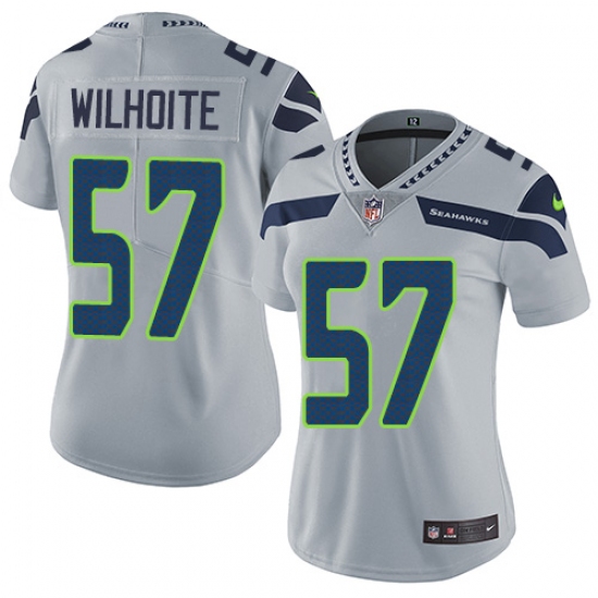 Women's Nike Seattle Seahawks #57 Michael Wilhoite Grey Alternate Vapor Untouchable Limited Player NFL Jersey - Ujersey