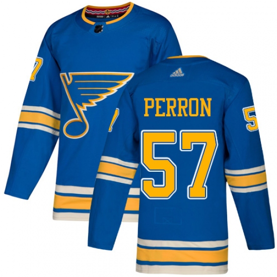 Men's Adidas St. Louis Blues #57 David Perron Authentic Navy Blue Alternate NHL Jersey - Ujersey