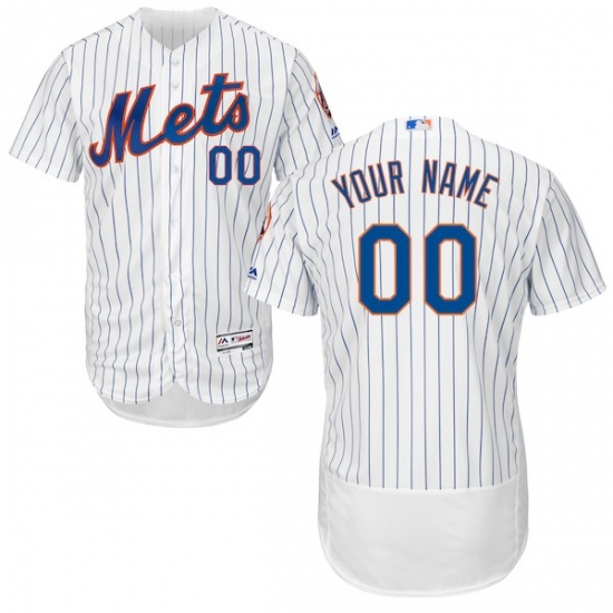 Men's New York Mets Majestic Home White/Royal Flex Base Authentic Collection Custom Jersey - Ujersey