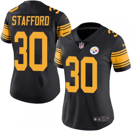 Women's Nike Pittsburgh Steelers #39 Daimion Stafford Limited Black Rush Vapor Untouchable NFL Jersey - Ujersey