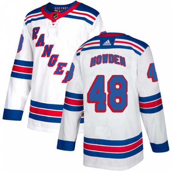 Men's Adidas New York Rangers #48 Brett Howden Authentic White Away NHL Jersey - Ujersey